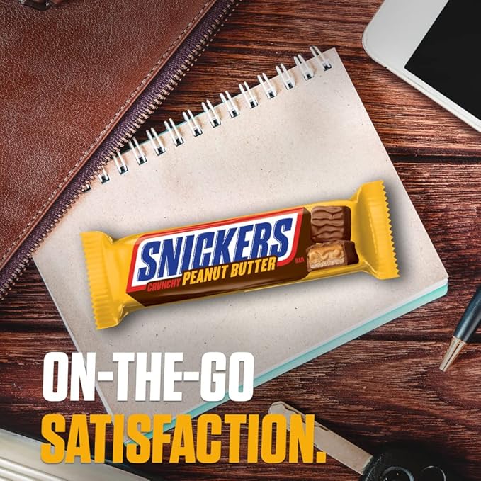 Snickers Peanut Butter Squared Singles Size Chocolate Candy Bars Individually Wrapped Chocolate for Snacks Parties Holidays Bulk 1.78-Ounce 18-Count Box