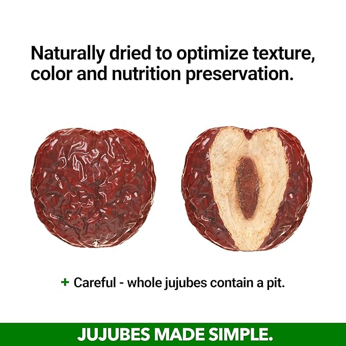 JUJUME | USDA Organic California Grown Jujubes Red Dates | Individually Sorted 3X for QA | High Grade Superfood | Healthy Dried Fruit | Certified All-Natural Non-GMO | 10-pack 6 oz. bags