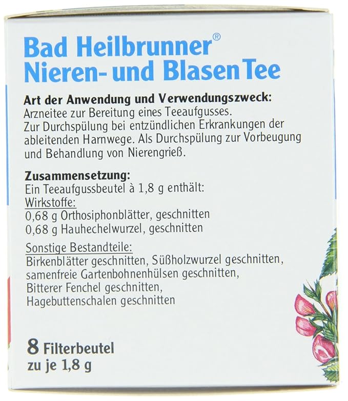 Bad Heilbrunner Nieren und Blasen Tea / kidney and bladder tea(4 Packs each 8 Teabags) - fresh from Germany