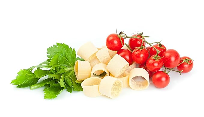 6 PACKS ORGANIC ITALIAN SEMI WHOLE DURUM WHEAT CALAMARATA PASTA – Sicilian Ancient Grain Timilia Vegan Pasta Crafted in Italy. LOW-GLUTEN INDEX. Has 6X More Fiber and Protein than Popular Grains. Al d