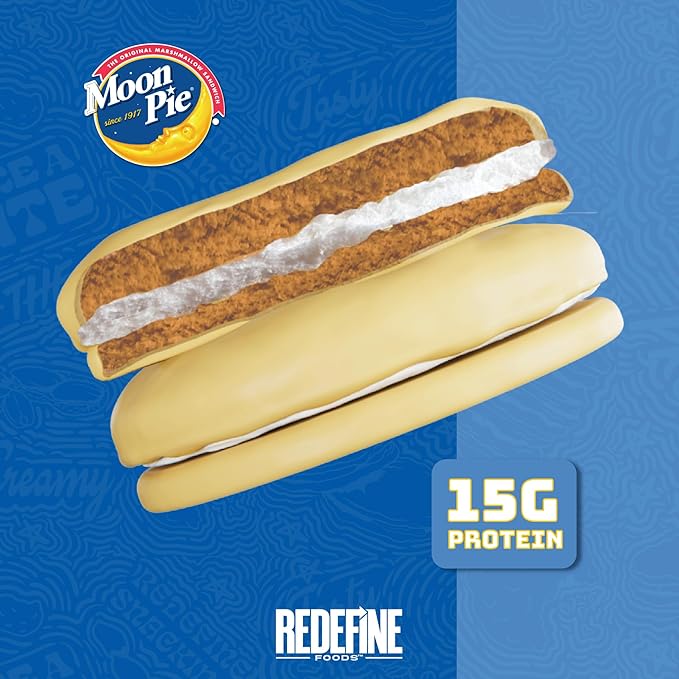 Redefine Foods Protein Pie MoonPie Vanilla - 8 Count - 14g of Protein Per Serving - Non-GMO