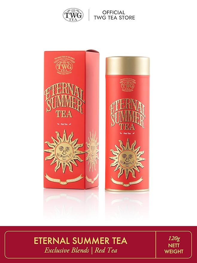 TWG Tea | Eternal Summer Tea | Rooibos | Hibiscus Redcurrant &amp Rose | Haute Couture Tin 100g | Gift Set