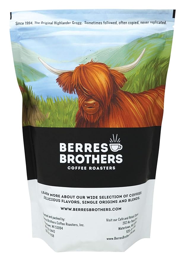Berres Brothers Highlander Grogg Ground Coffee 2lb Package Combination of Caramel Butterscotch and Hazelnut 2 Pound Medium Roast