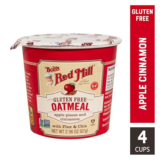 Bob's Red Mill Oatmeal Cup Variety Pack (Classic Maple Apple) 1 cup (Pack of 12) - Non GMO Whole Grain Kosher