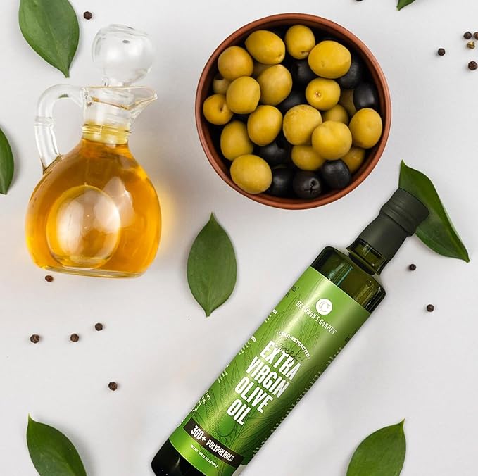Dr. Cowan’s Garden 300+ Polyphenol Greek Extra Virgin Olive Oil - Single Estate Extra Virgin Olive Oil with Highest Polyphenols Sourced from Koroneiki Trees Phase 2 Organic Cold-Pressed 16.9 FL Oz