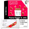 SANS PB and J Meal Replacement Protein Bar | All-Natural Nutrition Bar With No Added Sugar | Dairy-Free Soy-Free and Gluten-Free | 14 Essential Vitamins and Minerals | (12 Pack)