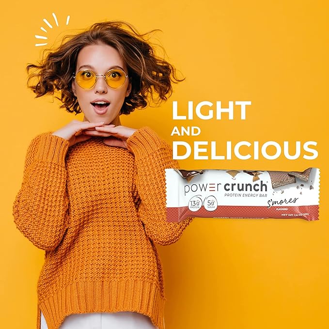 Power Crunch Protein Bars High Protein Snacks with Delicious Taste Variety Pack S'mores &amp Peanut Butter Fudge 1.4 Ounce (24 Count)