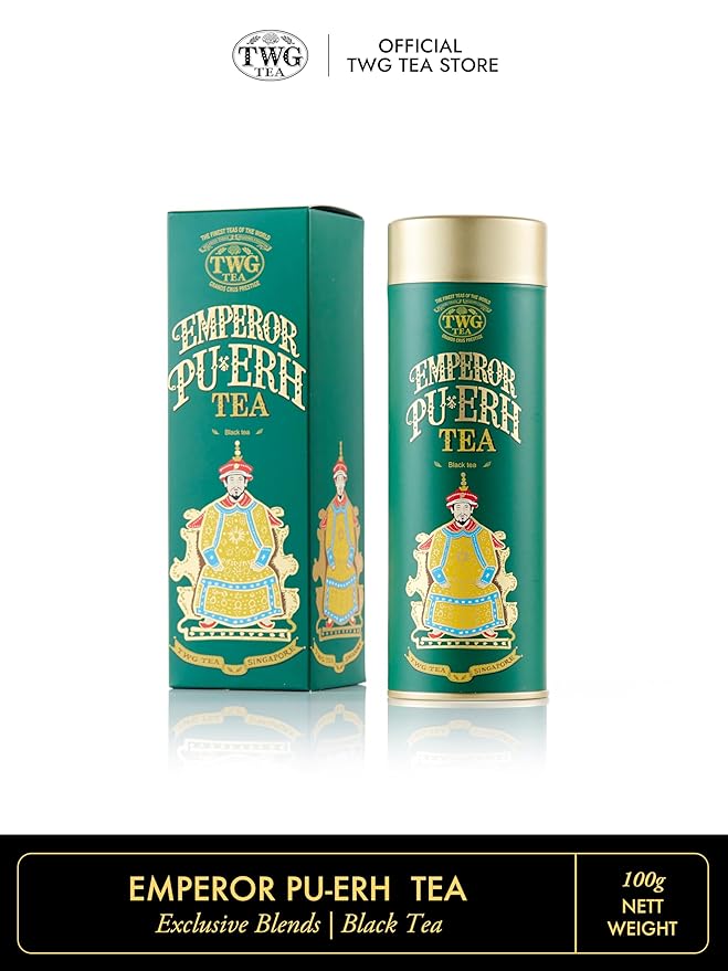 TWG Tea | Emperor Pu-Erh Tea | Black Tea | Strong &amp Earthy | Haute Couture Tin 100g | Gift Set