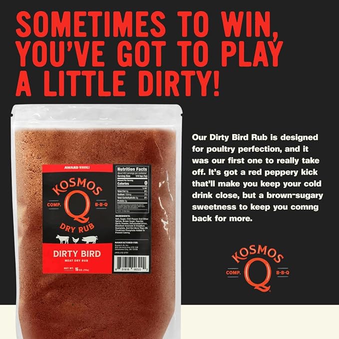 Kosmos Q Dirty Bird BBQ Rub &amp Kosmos Q Product Mixer (25 oz)