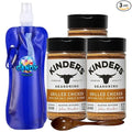 Kinder’s Premium Blend Seasoning – Three (3) 6 oz Bottles – All-Purpose Rub for Grilling Cooking &amp Roasting – No MSG Gluten-Free Non-GMO – Includes Collapsible Bottle &amp Wooden Spoon (Total
