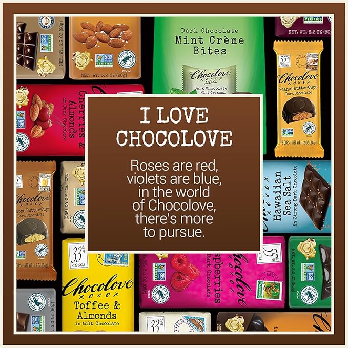 Chocolove Coffee Crunch Dark Chocolate Bars | 55% Cocoa | Crunchy Coffee Bean Bits | Smooth &amp Sweet | Premium Dark Chocolate | Non GMO Rainforest Alliance Certified 3.2oz Bar (12 Pack)