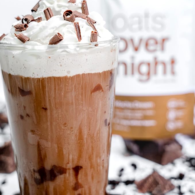 Oats Overnight Mocha Dream 8 Pack + BlenderBottle &amp Chocolate Chip Cookie Dough 8 Pack - 20g Protein High Fiber Breakfast Shake - Gluten Free Non GMO Oatmeal