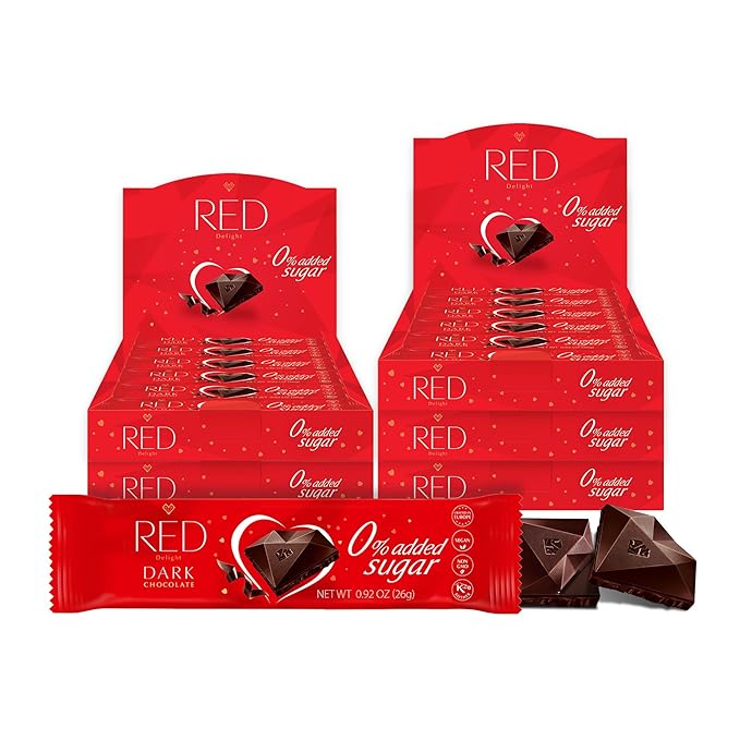 RED Delight®™ Dark Chocolate 12 Count Box of Grab N Go Travel Size Bars (0.92 Ounces Each) (5 Boxes - Total of 60 Bars)