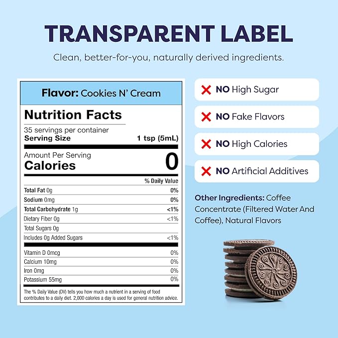Coffee Concentrate - Limited Release Flavors - Cold Brew Coffee Perfect for Hot or Iced Instant Coffees Hot Drinks Cold Brew Concentrate 35 Servings - Cookies N’ Cream