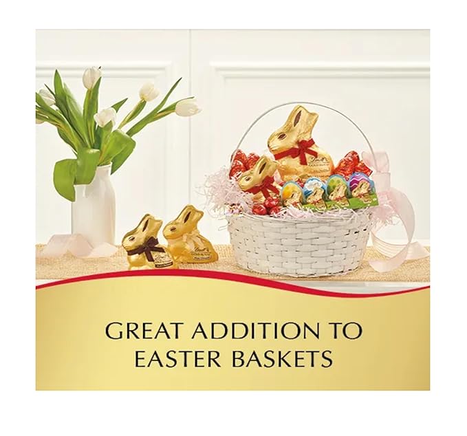 Lindt Mini Gold Bunnies - Milk Chocolate Bunnies - Pack of 2-10 Total Bunnies - Gold Foil Wrapped Bunnies - Great for Easter Baskets and For Sharing with Loved Ones