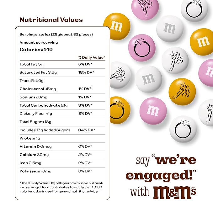 M&ampM’S WORLD Engagement Party M&ampM’S Chocolate Candy 2 lb Bag – Romantic Mix for Wedding Events Bridal Showers Candy Buffets Table Decor or Engagement Celebration Favors