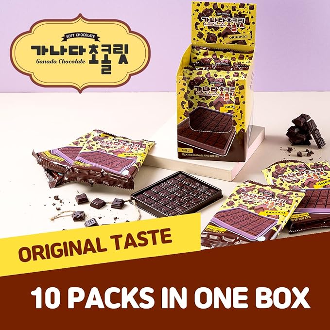 Ganada Korean Chocolate – Hangul Alphabet K-Goods Gift Set Jeju Original Flavor (10-Pack)