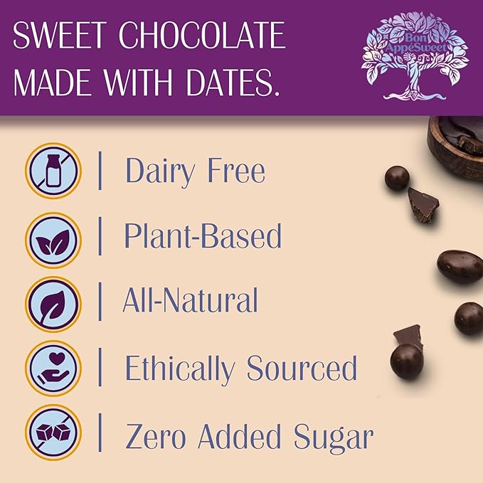 Bon Appesweet Date Sweetened Chocolate | Better Than Milk Chocolate Bar Chocolate Chip and Covered Raisins | Variety (Pack of 3) | Zero Added Sugar 54% Cacao Plant Based Dairy and Guilt Free!