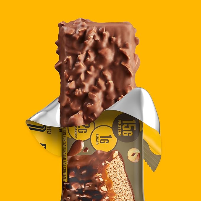 FULFIL Protein Snack Bars Chocolate Hazelnut Flavored Gluten Free with 15g Protein Pantry Staples 12 Count