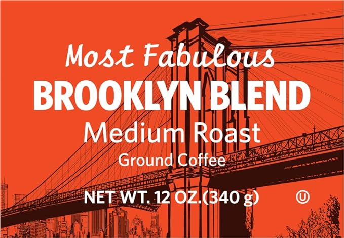 Junior's Most Fabulous Ground Coffee 12 oz (Brooklyn Blend 6 bags)
