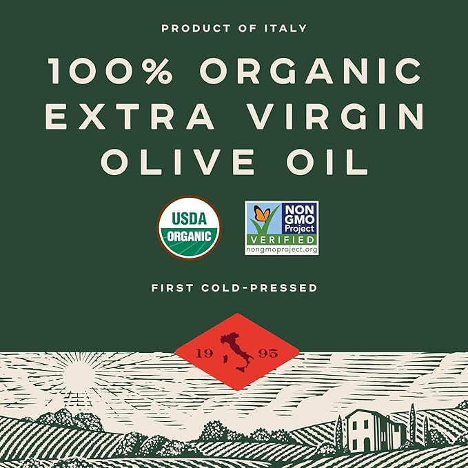 Bionaturae Extra Virgin Olive Oil - Organic Olive Oil Non-GMO USDA Certified Organic Recyclable Glass 100% Authentic Italian Olive Oil Made in Italy - 25.4 Fl Oz