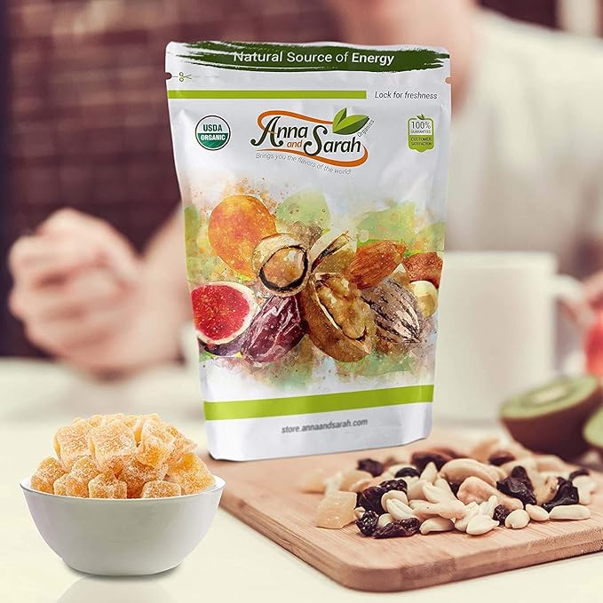 Anna and Sarah Organic Dried Crystallized Ginger in Resealable Bag 5 Lbs