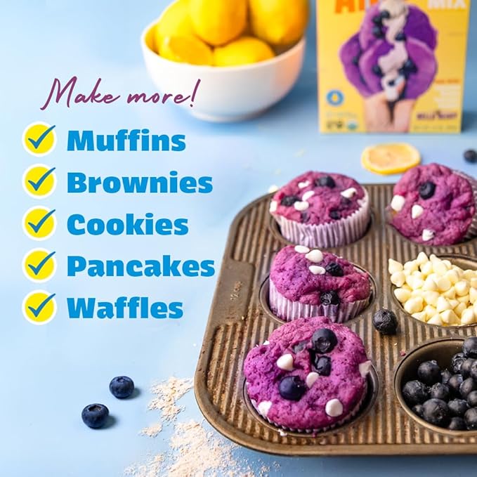 Dilettoso's Organic Gluten-Free Oat Flour Baking Mix | Variety Pack: Vanilla Chocolate and Wild Blueberry | Pancakes Waffles Cupcakes Brownies and Cookies | 10oz AMORE Mix (3 Boxes)
