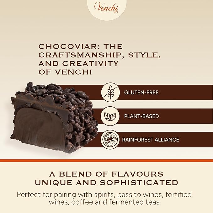 Venchi - Dark Chocolate Chocoviar Chocolates Dark Chocolate Flavor Chocolate Candy Bulk Gluten-Free 2.2 lb Bag