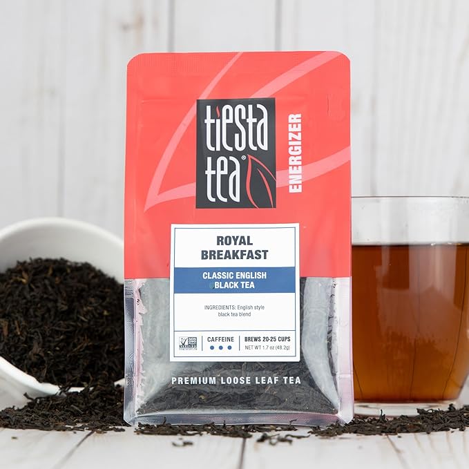 Tiesta Tea - Black Loose Leaf Tea Gift Box 3 Pouches High Caffeine - Hot &amp Iced Tea Variety Pack with Chai Fruit &amp English Breakfast Bags Loose Leaf Assortment