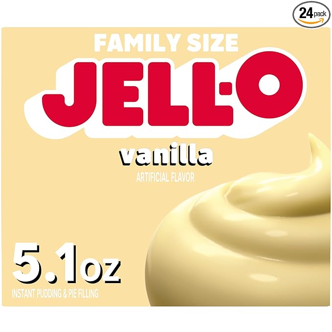 Jell-O Vanilla Instant Pudding &amp Pie Filling Mix (24 Ct Pack 5.1 Oz Boxes)