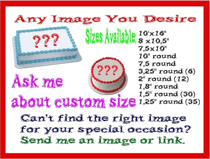 Custom Edible Prints on Cake: Create Your Special Event with Custom Edible Image Toppers - Upload Photos for Unique Stylish Designs on Rectangular Round Cakes Designs - 7.5 x 10 Rectangular