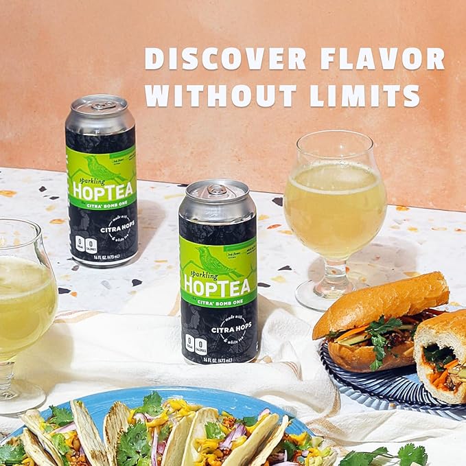 HOPLARK Sparkling HopTea – THE CITRA BOMB ONE – Tall 16fl oz cans (Pack of 12) – White Tea with Citra Hops – Light Citrus and Herbal Sparkling Tea – L-Theanine – Antioxidants – Polyphenols – Caffeinat