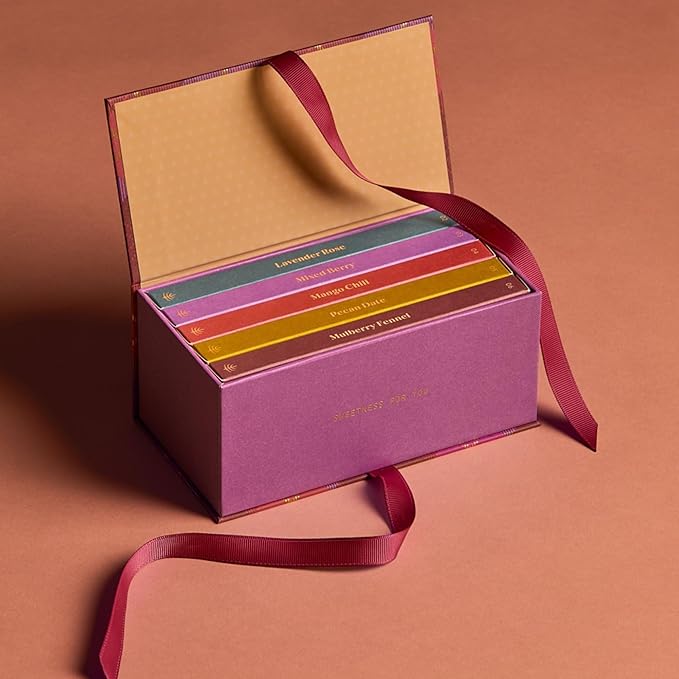 Spring &amp Mulberry Healthy Dark Chocolate Bars Sugar Free - Date Sweetened Chocolate Gift Box - Healthy Bars Gluten Free &amp Vegan - Embellished with Fruits &amp Florals Holiday Chocolates Gift