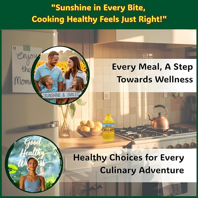 Obelys High Oleic Sunflower Oil | 1.3 Gallon Jug - Neutral Oil For Medium to High Heat Cooking Non-GMO Kosher Cholesterol Free | 5L / 169 Oz