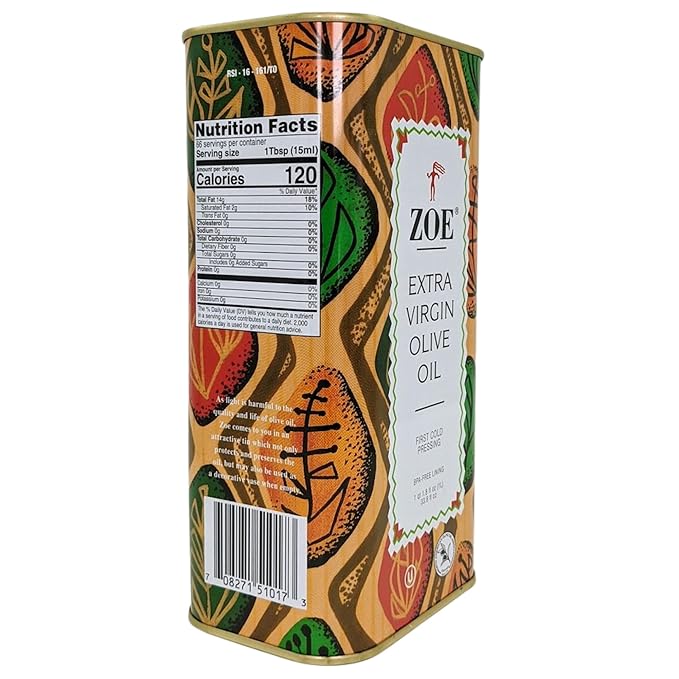ZOE Extra Virgin Olive Oil 1-Liter Tins (Pack of 2)