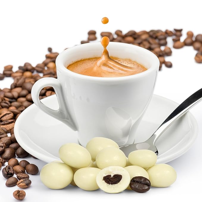 White Chocolate Covered Espresso Beans - by It's Delish 10 Lbs Bulk | Coffee Lovers Snack | Gourmet Chocolates Candy Snacks | Made in USA Kosher Dairy