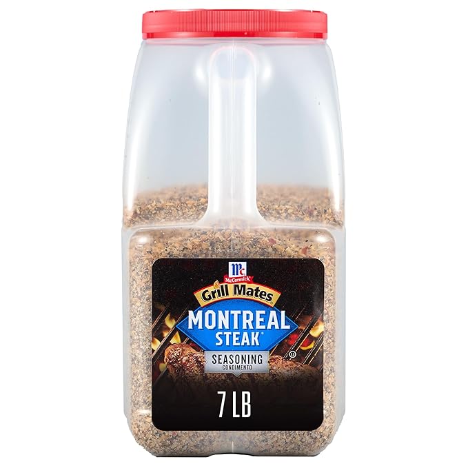McCormick Grill Mates Montreal Steak Seasoning 7 lb - One 7 Pound Container Montreal Steak Rub Seasoning Ideal for Steaks Ribs Burgers and Vegetables for a Zesty Flavor