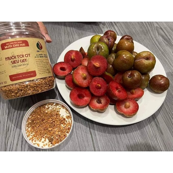 Muoi Toi Ot Sieu Cay Chu Hai Vietnamese Spicy Garlic Salt Seasoning Mix Tay Ninh Specialty 500gram