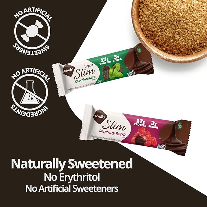NuGo Slim 24ct Variety - Crunchy Peanut Butter 12 bars &amp Brownie Crunch 12 bars 16g Protein Keto Friendly Gluten Free 24 count