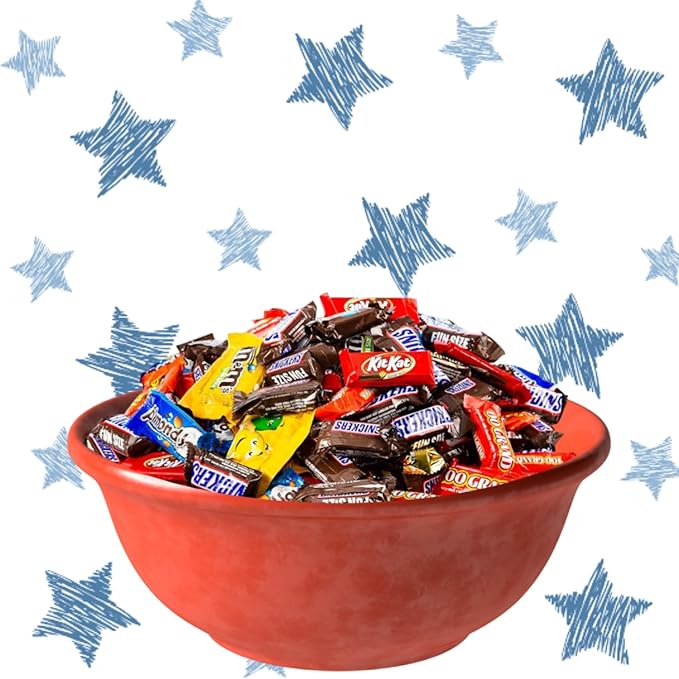 Bomber 8 lb Bulk Candy Box - Fun Size Candies Individually Wrapped Treats &amp Snacks Bulk Candy Mix for Easter Gifts for Adults &amp Kids (Assorted) (8.0lb Fun Size Chocolate)