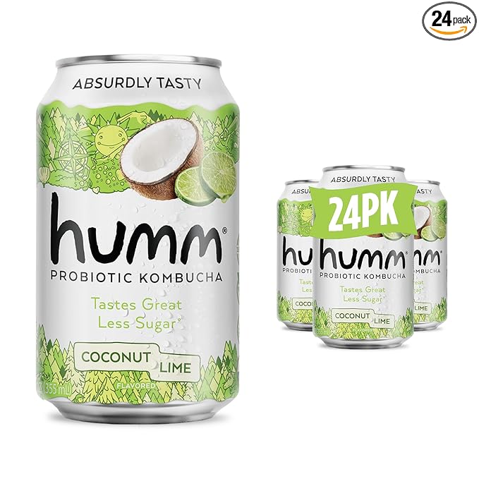 Humm Kombucha Coconut Lime Organic Vegan &amp GMO Free (24 Pack)