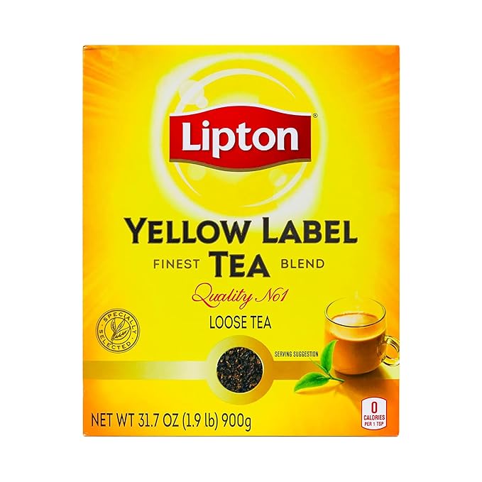 Lipton Yellow Label Finest Blend | Loose Black Tea | Premium Quality | Strong Flavor | Aromatic &amp Refreshing | 900 Grams (Pack of 1)
