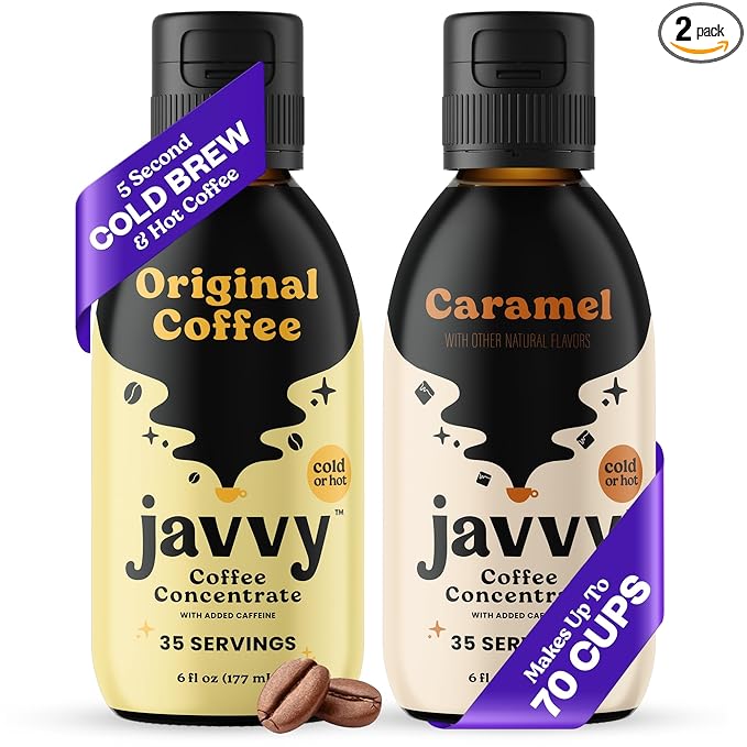 Coffee Concentrate Bundles - Cold Brew Coffee Perfect for Hot or Iced Instant Coffees Hot Drinks Cold Brew Concentrate - Original &amp Caramel