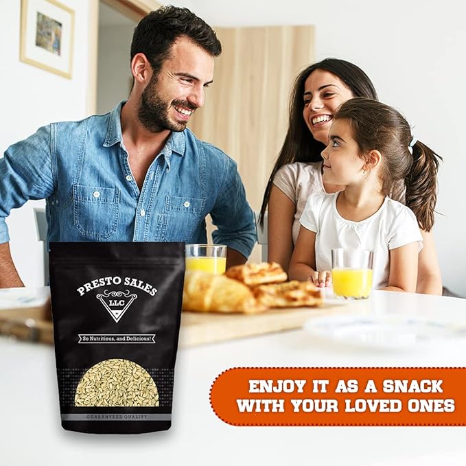 Sunflower Seeds Raw Shelled Crunchy Fresh Superfood Obsessive Snack Parties 1 Choice Premium Packed in a resealable 5 lbs. (80 oz.) pouch bag by Presto Sales LLC