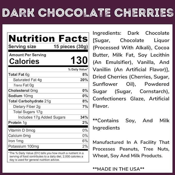 WinCrest Dark Chocolate Covered Cherries (3.5 Lb Tub)