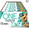 ONE Protein Bars Chocolate Chip Cookie Dough Gluten Free with 20g Protein and 1g Sugar Pantry Staples 2.12 oz (12 Count)