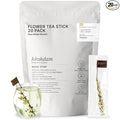 KKOKDAM Bridal Wreath Spiraea Flower Tea Sticks 20 Count - 100% Natural Edible Blooming Floral Tea Individually Wrapped in Bulk Pouch Caffeine-Free Herbal Tea Gifts