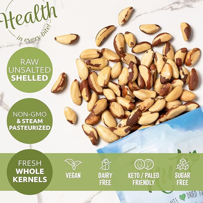 NUTS U.S. – Brazil Nuts | Shelled Whole Kernels | Raw and Unsalted | Non-GMO and Steam Pasteurized | Packed In Resealable Bags!!! (4 LBS)