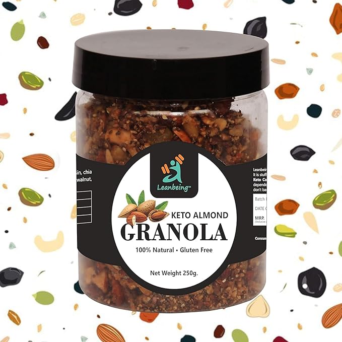 Generic VEDA Keto Granola Nutty Almond 250G | Low Carb Cereal Gluten &amp Grain Free- Low Fat High Protein Keto Cereals Energy Snack
