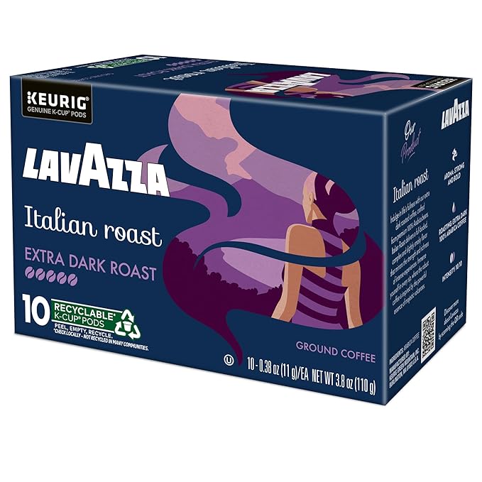 Lavazza Italian Roast Keurig Single Serve K-Cup Pods 60ct (12 Packs of 10)